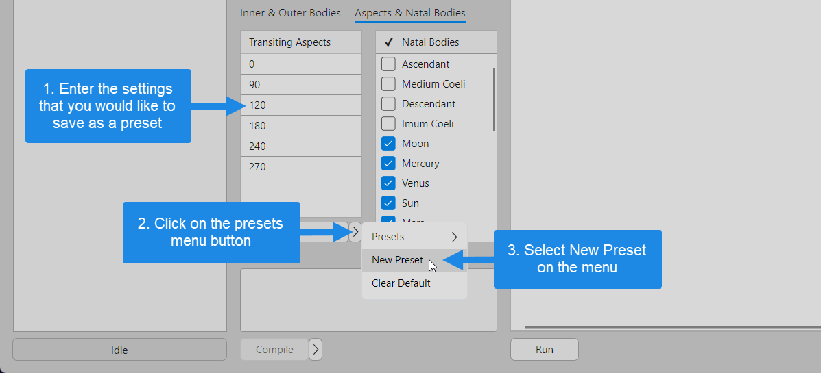 Adding a new aspects preset